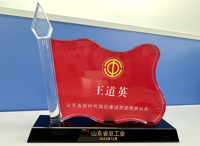 万向娱乐员工王道英荣获2022年度山东省新时代岗位建功劳动竞赛标兵称号
